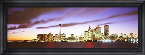 Framed Toronto skyline at dusk, Ontario Canada Print