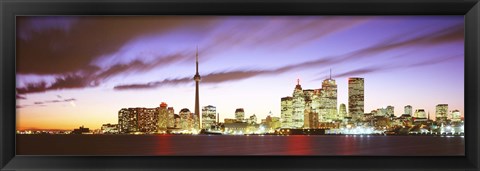 Framed Toronto skyline at dusk, Ontario Canada Print