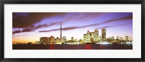 Framed Toronto skyline at dusk, Ontario Canada Print