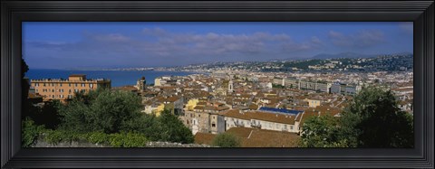 Framed Aerial View Of A City, Nice, France Print