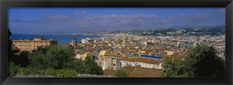 Framed Aerial View Of A City, Nice, France Print