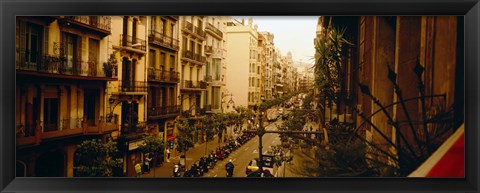 Framed Buildings in a row, Catalonia, Barcelona, Spain Print