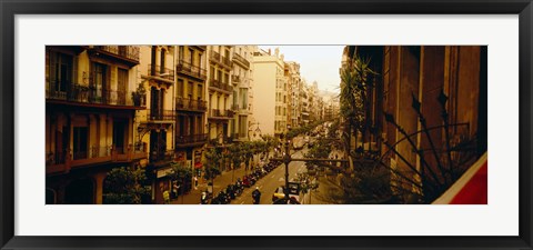 Framed Buildings in a row, Catalonia, Barcelona, Spain Print