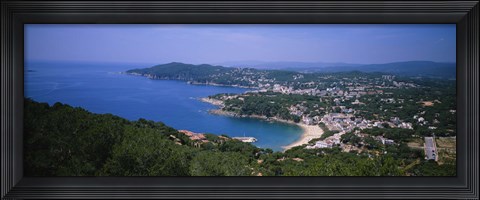 Framed High angle view of a bay, Llafranc, Costa Brava, Spain Print