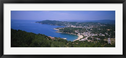 Framed High angle view of a bay, Llafranc, Costa Brava, Spain Print