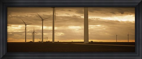 Framed Wind turbines in a field, Amarillo, Texas, USA Print