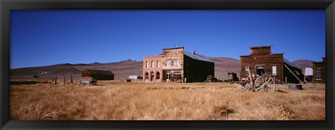 Framed Buildings in a ghost town, Bodie Ghost Town, California, USA Print