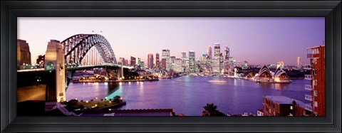 Framed Bridge over an inlet, Sydney Harbor Bridge, Sydney, New South Wales, Australia Print