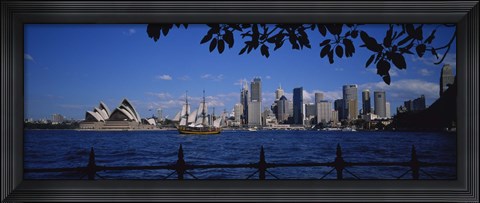 Framed Skyscrapers On The Waterfront, Sydney Opera House, Sydney, New South Wales, United Kingdom, Australia Print