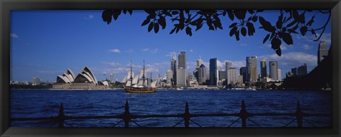 Framed Skyscrapers On The Waterfront, Sydney Opera House, Sydney, New South Wales, United Kingdom, Australia Print