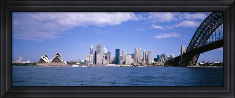 Framed Sydney Harbor Bridge and Skyscrapers, Sydney, Australia Print