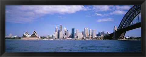 Framed Sydney Harbor Bridge and Skyscrapers, Sydney, Australia Print