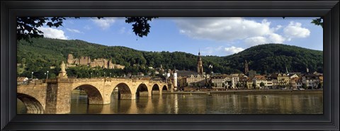 Framed Bridge across a river, Heidelberg Germany Print