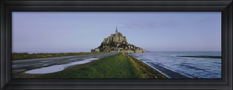Framed Church on the beach, Mont Saint-Michel, Normandy, France Print