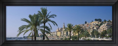 Framed Building On The Waterfront, Menton, France Print