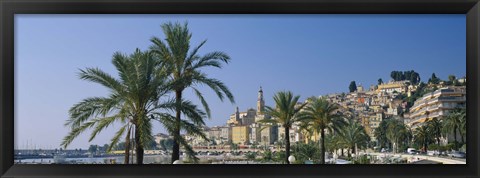 Framed Building On The Waterfront, Menton, France Print