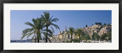 Framed Building On The Waterfront, Menton, France Print