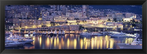 Framed Harbor Monte Carlo Monaco Print