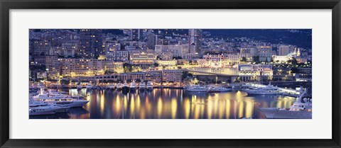 Framed Harbor Monte Carlo Monaco Print