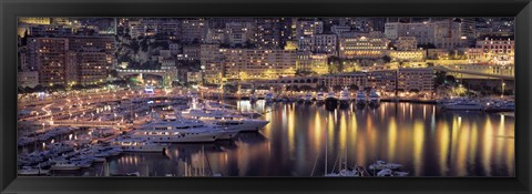 Framed Harbor, Monte Carlo, Monaco Print