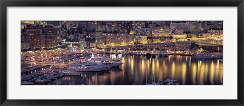 Framed Harbor, Monte Carlo, Monaco Print