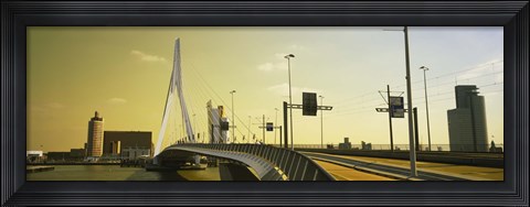 Framed Bridge across the river, Erasmus Bridge, Rotterdam, Netherlands Print