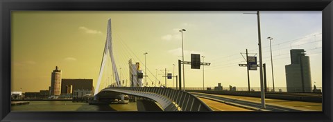 Framed Bridge across the river, Erasmus Bridge, Rotterdam, Netherlands Print