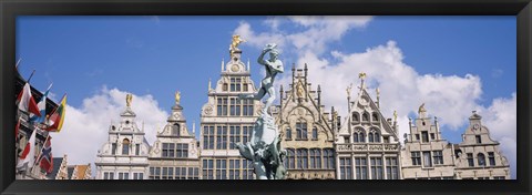 Framed Low angle view of buildings, Grote Markt, Antwerp, Belgium Print