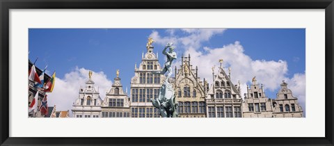 Framed Low angle view of buildings, Grote Markt, Antwerp, Belgium Print