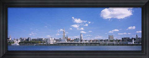 Framed Buildings on the waterfront, Antwerp, Belgium Print
