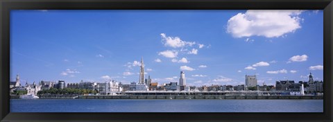 Framed Buildings on the waterfront, Antwerp, Belgium Print