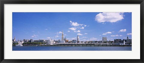 Framed Buildings on the waterfront, Antwerp, Belgium Print