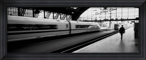 Framed Train leaving a Station, Cologne, Germany Print