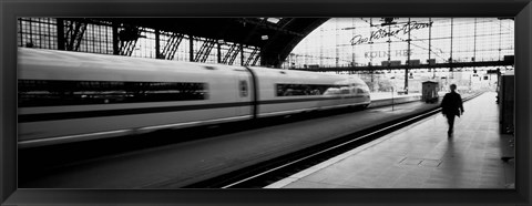 Framed Train leaving a Station, Cologne, Germany Print