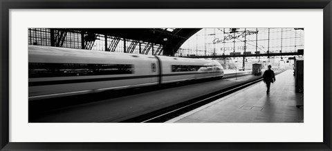 Framed Train leaving a Station, Cologne, Germany Print