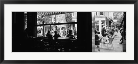 Framed Tourists In A Cafe, Amsterdam, Netherlands Print