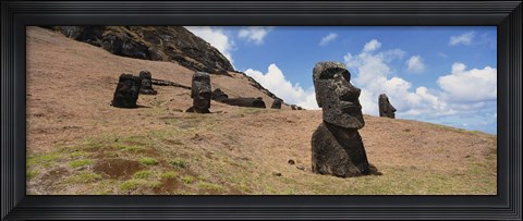 Framed Close Up of Moai statues, Easter Island, Chile Print