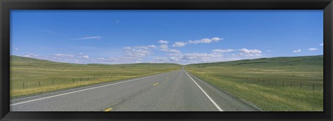 Framed Interstate Highway Passing Through A Landscape, Route 89, Montana, USA Print