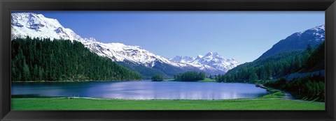 Framed Lake Silverplaner St Moritz Switzerland Print