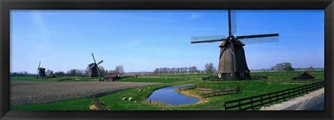 Framed Windmills near Alkmaar Holland (Netherlands) Print