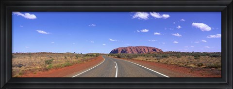 Framed Road and Ayers Rock Australia Print