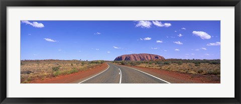 Framed Road and Ayers Rock Australia Print