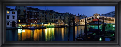 Framed Grand Canal and Rialto Bridge Venice Italy Print