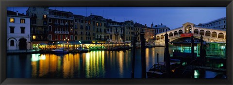 Framed Grand Canal and Rialto Bridge Venice Italy Print