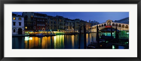 Framed Grand Canal and Rialto Bridge Venice Italy Print