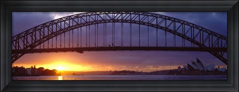 Framed Sydney Harbor Bridge, Sydney, New South Wales, United Kingdom, Australia Print