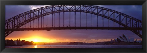 Framed Sydney Harbor Bridge, Sydney, New South Wales, United Kingdom, Australia Print