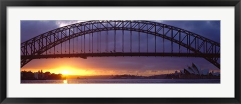 Framed Sydney Harbor Bridge, Sydney, New South Wales, United Kingdom, Australia Print