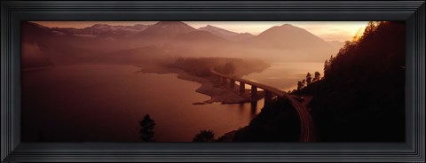 Framed Sylvenstein Lake with Bridge Bavaria Germany Print