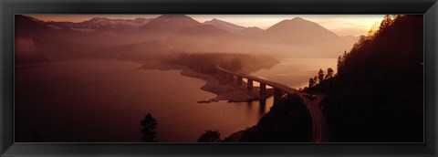 Framed Sylvenstein Lake with Bridge Bavaria Germany Print